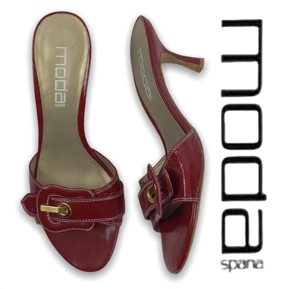 MODA Spana | Red Patent Leather Mules